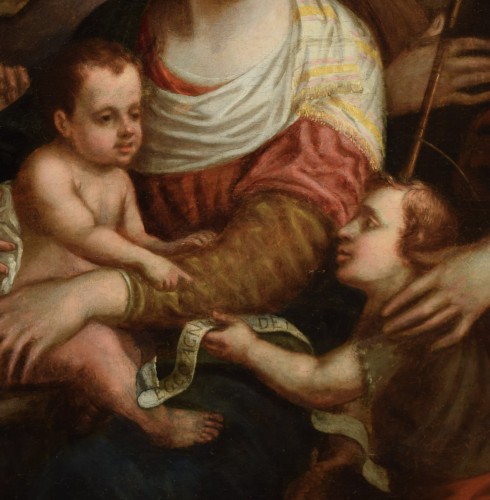 Sainte Famille - École italienne du XVIe siècle, cercle de G.B. Ramenghi dit Bagnocavallo ( 1521-1601) - Renaissance